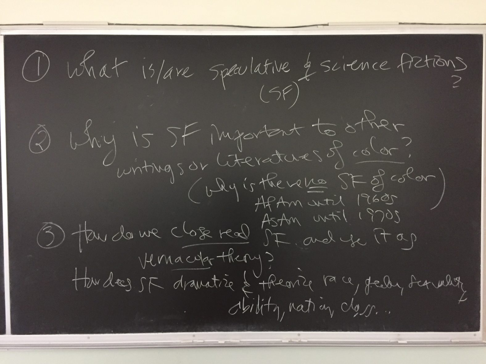BLACKBOARD WGS 410/510 Speculative & Science Fictions of Color ED